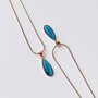 Heliophilia Silver Collar Dew Dorado y Turquesa
